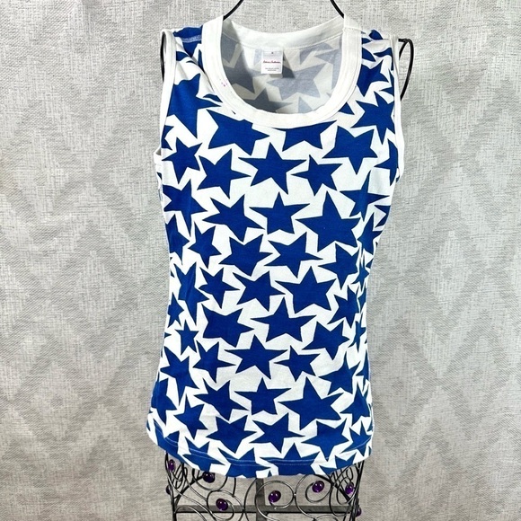 Hanna Andersson blue Star 100% organic cotton tank size M - Picture 1 of 8